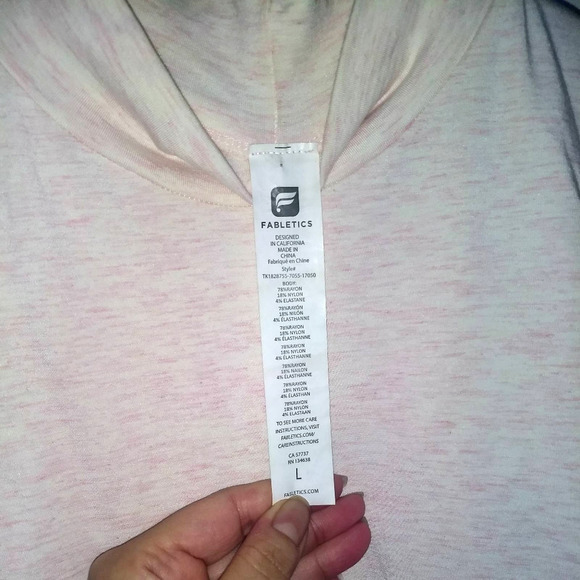 NWOT Fabletics Kathy Seamless Mock Turtleneck in Peach Sz L - Picture 6 of 7